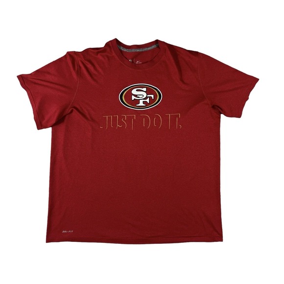 San‎ Francisco 49ers Nike Dri-Fit Men Short Sleeve Red Crew Neck T-Shirt Sz XXL - Picture 1 of 7